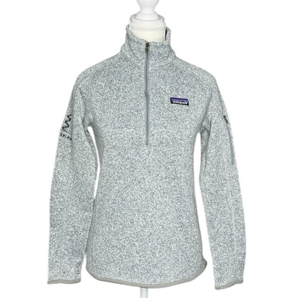 Patagonia Woman's Birch White Better‎ Sweater 1/4 Zip Athletic Pullover S/C34.2